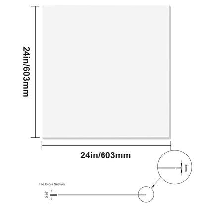 Takplattor 12-pack 24 x 24 i PVC-skum Brandklassad Slät Vit