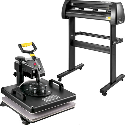 Machine de Presse Chaude 5 en 1 + Plotter de Découpe Traceur Coupe 720 mm, 38 x 38 cm Presse de Chaleur Pression de Coupe 10-500 g Kontr