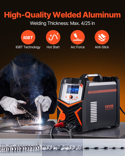 TIG Welder 6-i-1 AC/DC-svetsmaskin Pulspunkt MMA Stick IGBT LED