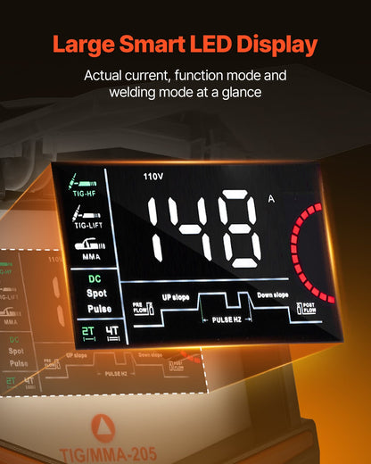 TIG Welder 3-i-1 svetsmaskin Pulse MMA Stick IGBT Inverter LED