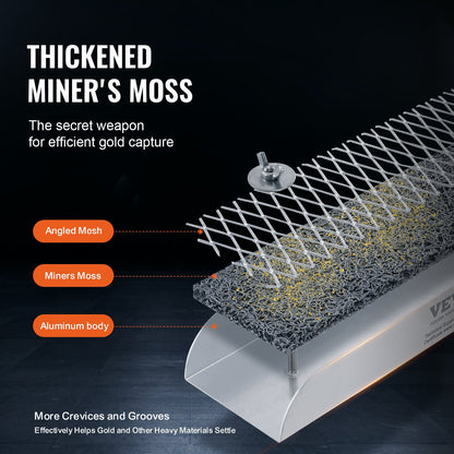 Gold Panning Kit med Mini Sluice Box, 12" Aluminium Gold Mining Utrustning, 16 ST Gold Prospecting Kit med Gold Pan, Classifier Screen, Separeringsmagnet, Dragsko Ryggsäck och tillbehör