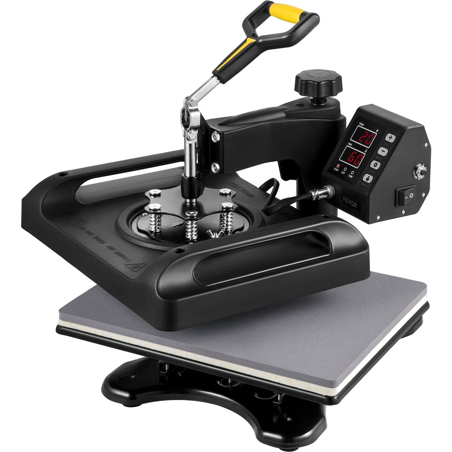 Wärmepresse 12 x 15 Zoll 6-in-1-Wärmepresse 360°-Drehung Schwenkbare Wärmepresse 1000-W-Sublimationsmaschine 6-in-1-Schwarzhemd-Druckmaschine Doppelrohrheizung für DIY-Tassen, Kappen, T-Shirts