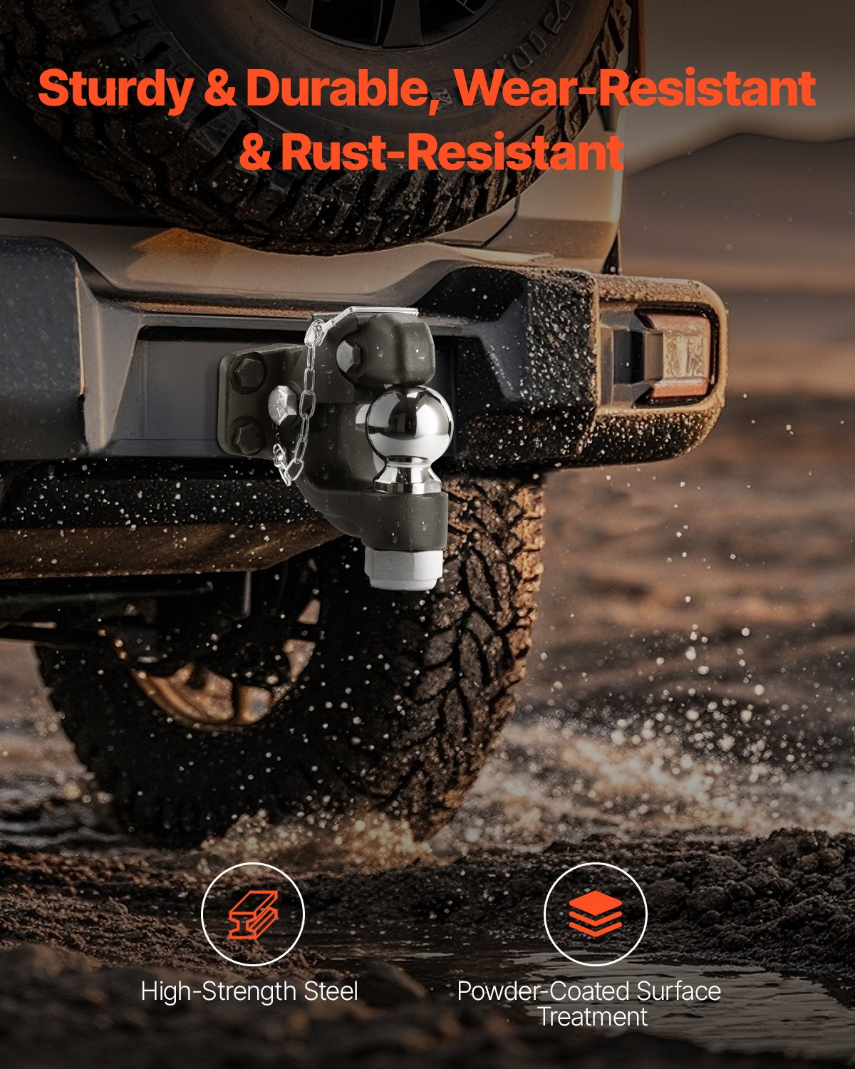 Bolzenkupplung 2-5/16" Halterung Kupplungskugel für 2,5"-3" Lünettenring 20000 lbs