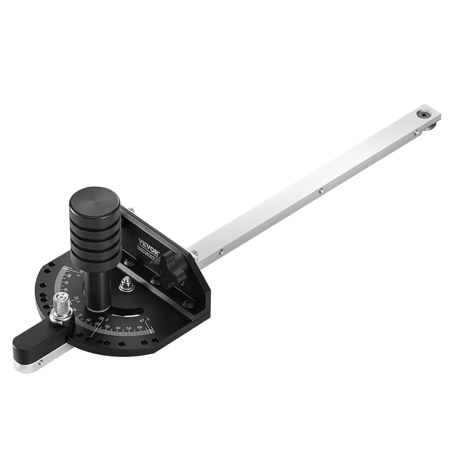 Precisionsgeringsmätare, standardspår 3/4'' x 3/8'', aluminiumlegeringsbordssåg Geringsmätare med 15 vinkelstopp justerbar fjäderbelastad kolv och avtagbar skiva, för bordssåg för träbearbetning