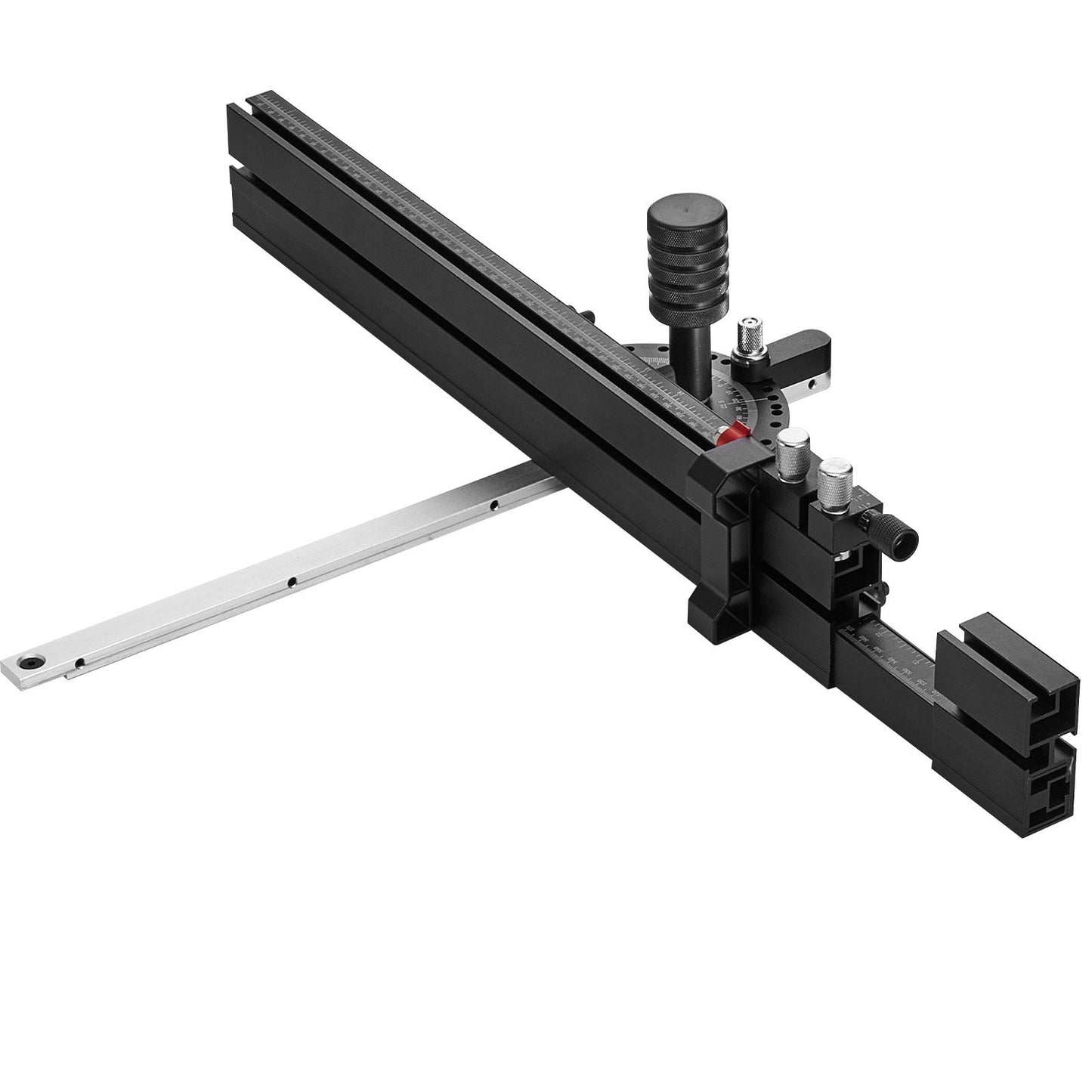 Precisionsgeringsmätare, standardspår 19 x 9,5 mm, aluminiumlegeringsbordsgeringsmätare med 48-89 cm galler 15 vinkelstopp Justerbar fjäderbelastad kolv och löstagbar skiva, för träbearbetning