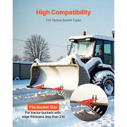 Traktorskopskydd, 2 st kraftiga stålkantskydd för skopor, kantdämpare halkskydd med dubbla sexkantiga låsmuttrar och bultar, för snö, lövborttagning och grusspridning (orange) |  EU