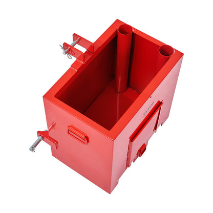 Ballast Box 3-Point Category 1 Tractor, 800lbs Capacity Hitch Ballast Box, for 2'' Hitch Receiver, Tractor Ballast Box with 5cu.ft Volume, Heavy Duty Steel, Red
