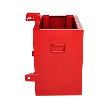Ballast Box 3-Point Category 1 Tractor, 800lbs Capacity Hitch Ballast Box, for 2'' Hitch Receiver, Tractor Ballast Box with 5cu.ft Volume, Heavy Duty Steel, Red