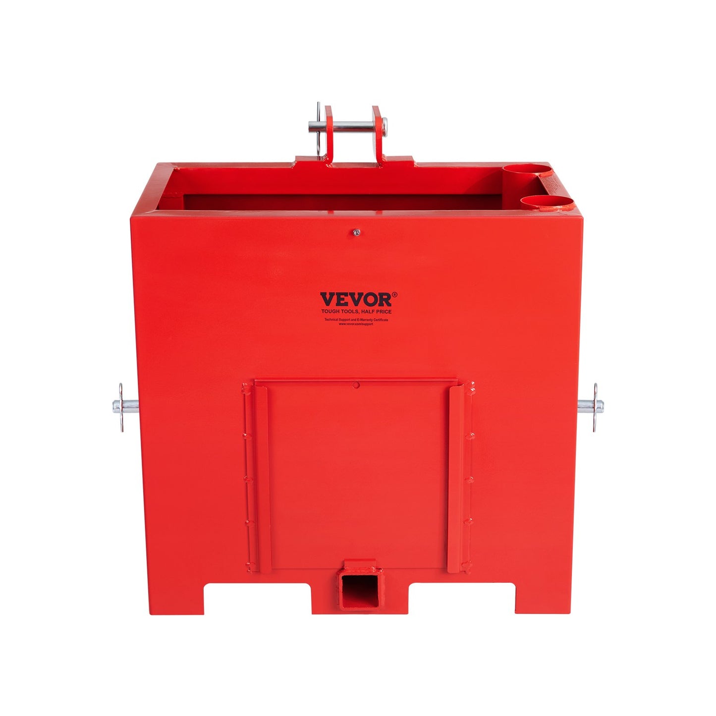 Ballast Box 3-Point Category 1 Tractor, 800lbs Capacity Hitch Ballast Box, for 2'' Hitch Receiver, Tractor Ballast Box with 5cu.ft Volume, Heavy Duty Steel, Red