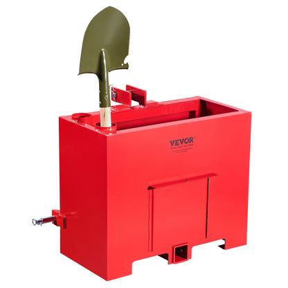 Ballast Box 3 Point Kategori 1 Traktor Quick Tach Hitch Motvikt Röd