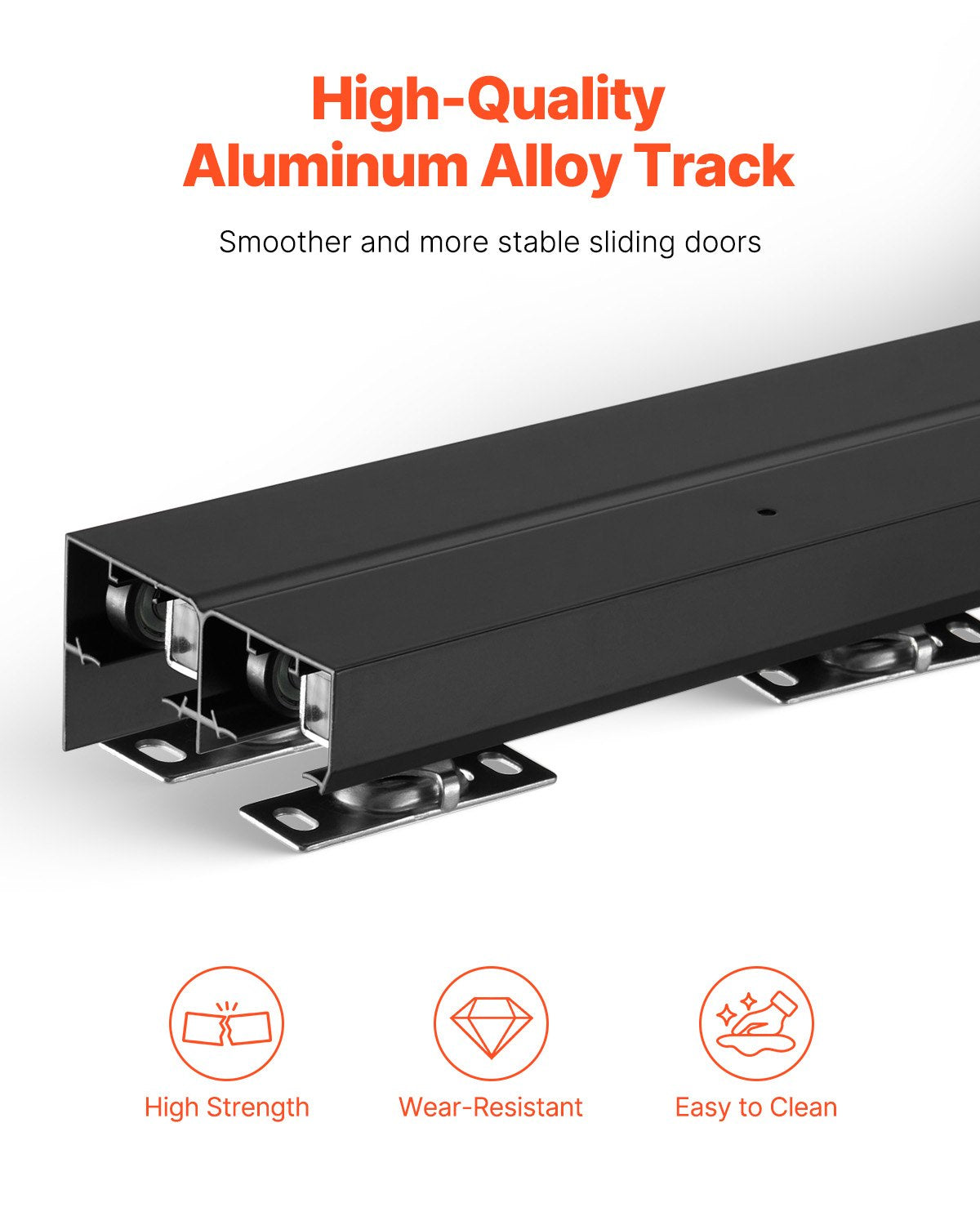 Bypass Door Hardware 4ft Bypass Closet Door Track Kit för 2-dörrssystem