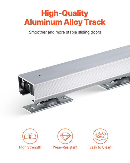 Pocket Door Track Kit 5 ft Heavy Duty Pocket Door Hardware Kit 3 Wheels