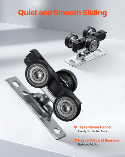 Pocket Door Track Kit 5 ft Heavy Duty Pocket Door Hardware Kit 3 Wheels
