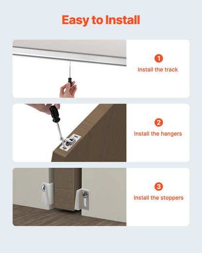 Pocket Door Track Kit 6 ft Heavy Duty Pocket Door Hardware Kit 3 hjul