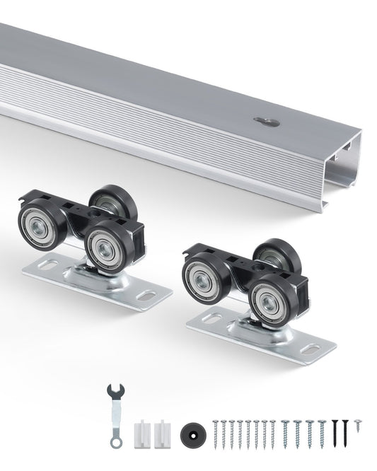 Pocket Door Track Kit 6 ft Heavy Duty Pocket Door Hardware Kit 3 hjul