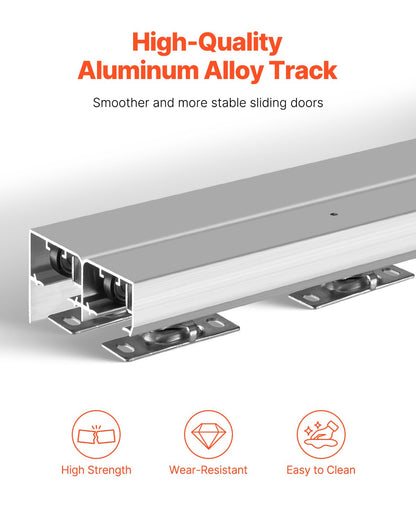 Bypass Door Hardware 6ft Bypass Closet Door Track Kit for 2-Door System