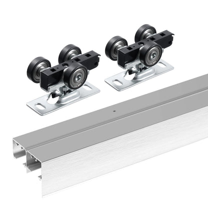 Bypass Door Hardware 6ft Bypass Closet Door Track Kit for 2-Door System