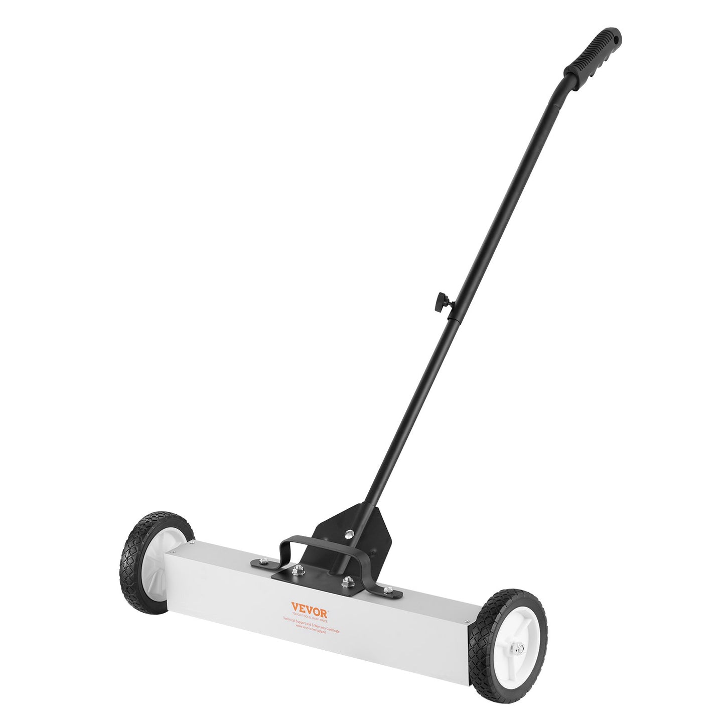 50 pund rullande magnetisk sopmaskin med hjul, magnetisk pickup sopmaskin av trycktyp, 24-tums pickup med stor magnet Grässopmaskin med teleskopiskt handtag, enkel rengöring av verkstadens garagegård