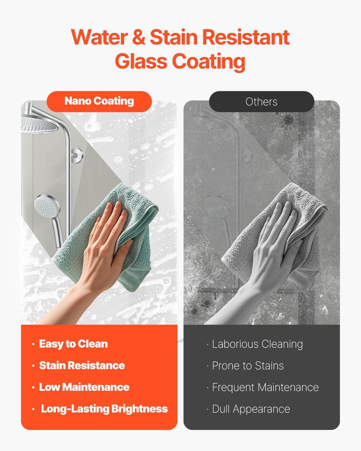 Frameless Sliding Tub Door 56-60 inch W x 60 inch H Frameless Shower Door