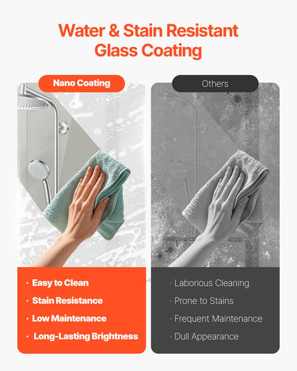 Frameless Sliding Tub Door 56-60 inch W x 60 inch H Frameless Shower Door