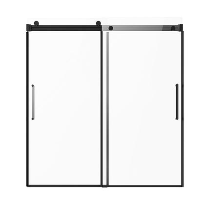 Frameless Sliding Tub Door 56-60 inch W x 60 inch H Frameless Shower Door