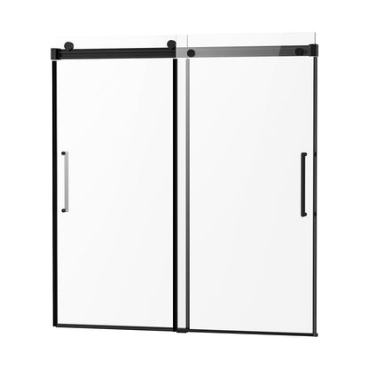 Frameless Sliding Tub Door 56-60 inch W x 60 inch H Frameless Shower Door