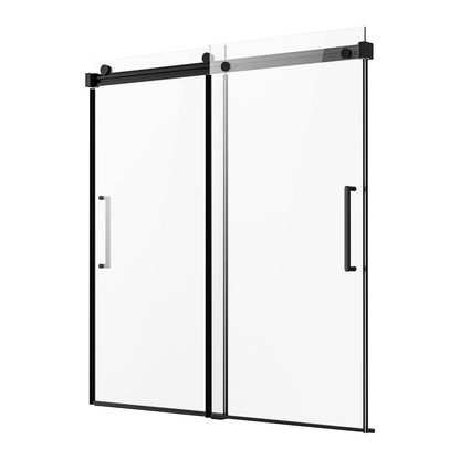Frameless Sliding Tub Door 56-60 inch W x 60 inch H Frameless Shower Door