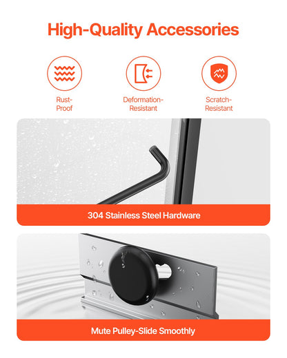 Bathtub Shower Door 50-60 inch W x 60 inch H Semi-Frameless Bypass Bathtub Door