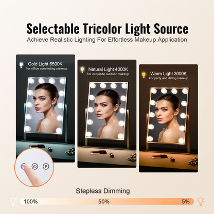 Hollywood Makeup-sminkspegel med lampor 5x förstoring 16,1x11,8 tum