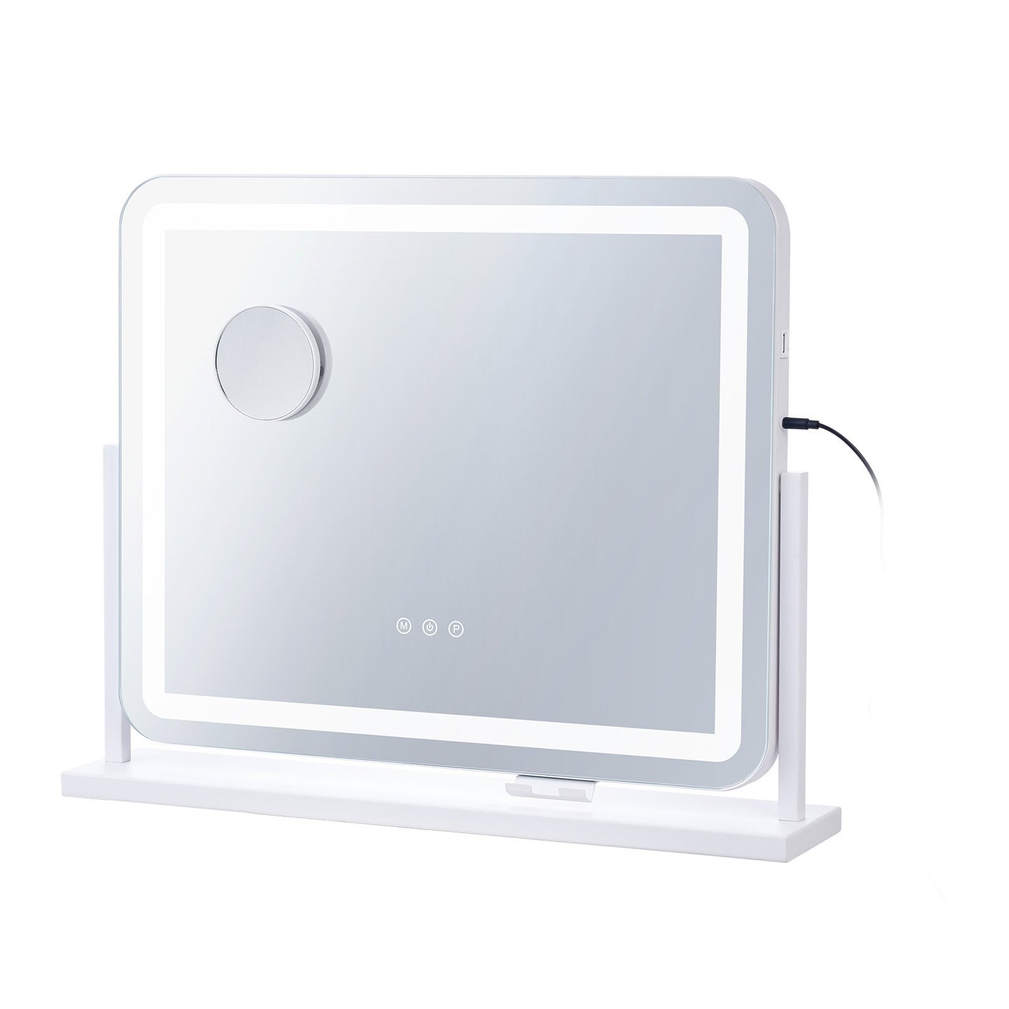 Lighted Makeup Mirror 3-färgad sminkspegel med USB-portförstoring21,7x17,7 tum