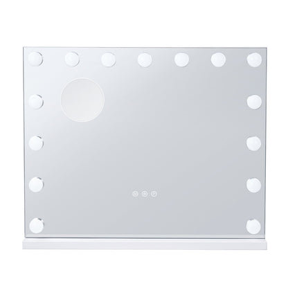 Hollywood sminkspegel med lampor med USB-bord väggfäste 22,8x18,1 tum