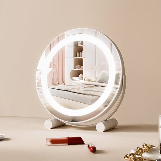12” Sminkspegel med lampor LED sminkrund med Smart Touch för sovrum