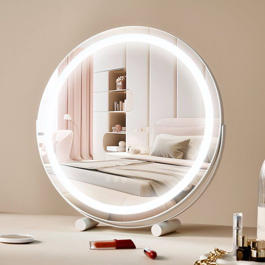 20” sminkspegel med lampor LED sminkrund med Smart Touch för sovrum