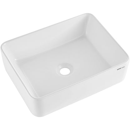 Modern Keramik Vask 19"x14,7" Badrumsskål Bänkskiva Vit