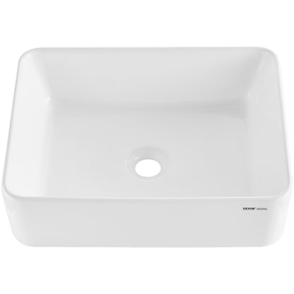 Modern Keramik Vask 19"x14,7" Badrumsskål Bänkskiva Vit