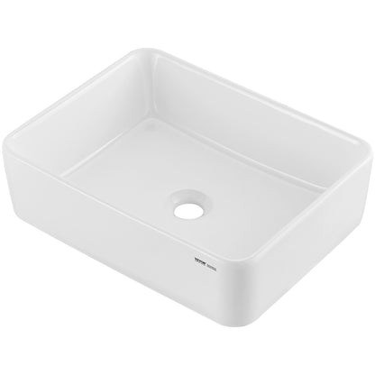 Modern Keramik Vask 19"x14,7" Badrumsskål Bänkskiva Vit