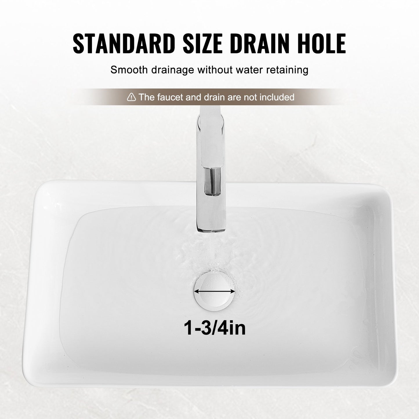Modern Ceramic Sink 24"x13.8" Bathroom Bowl Countertop White