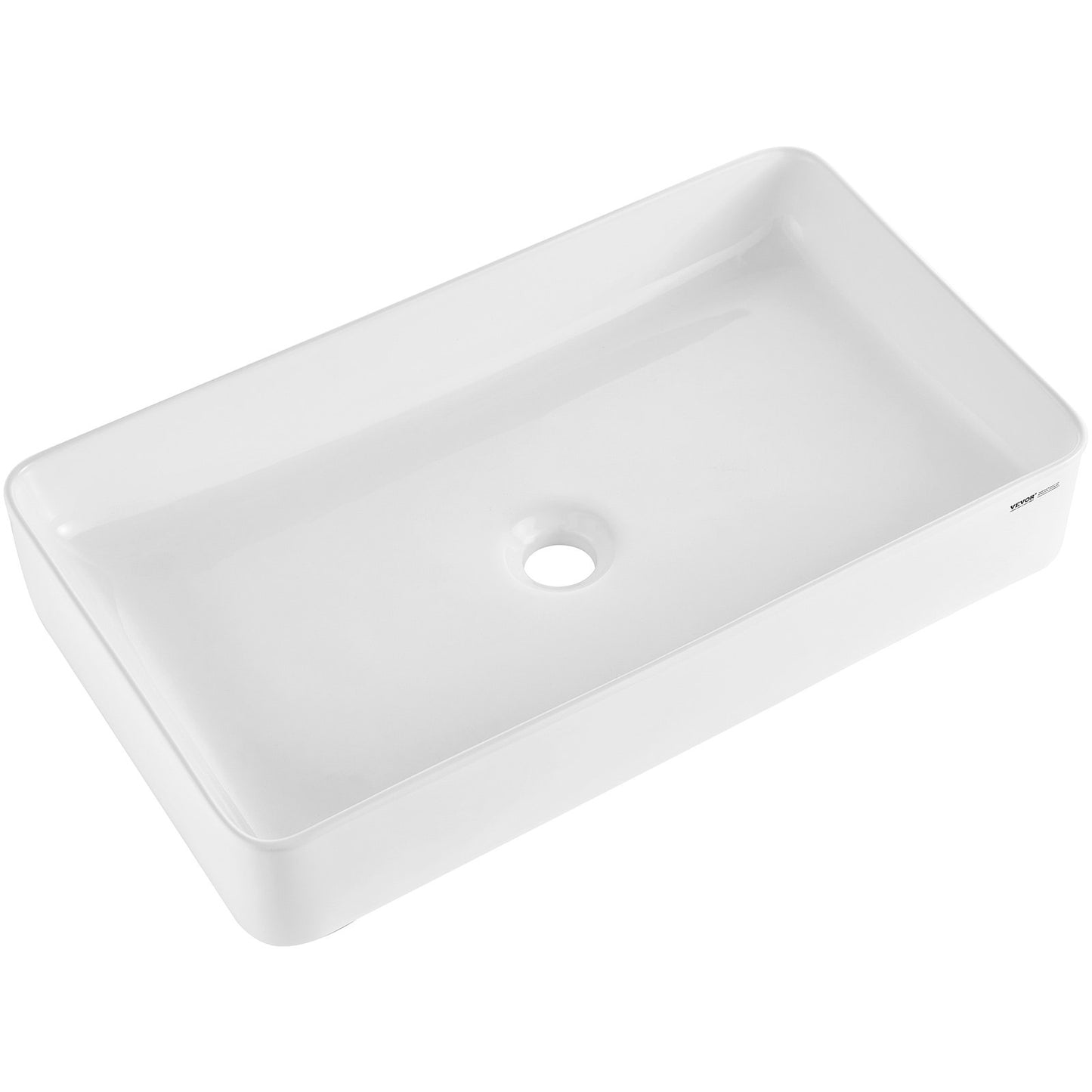 Modern Ceramic Sink 24"x13.8" Bathroom Bowl Countertop White