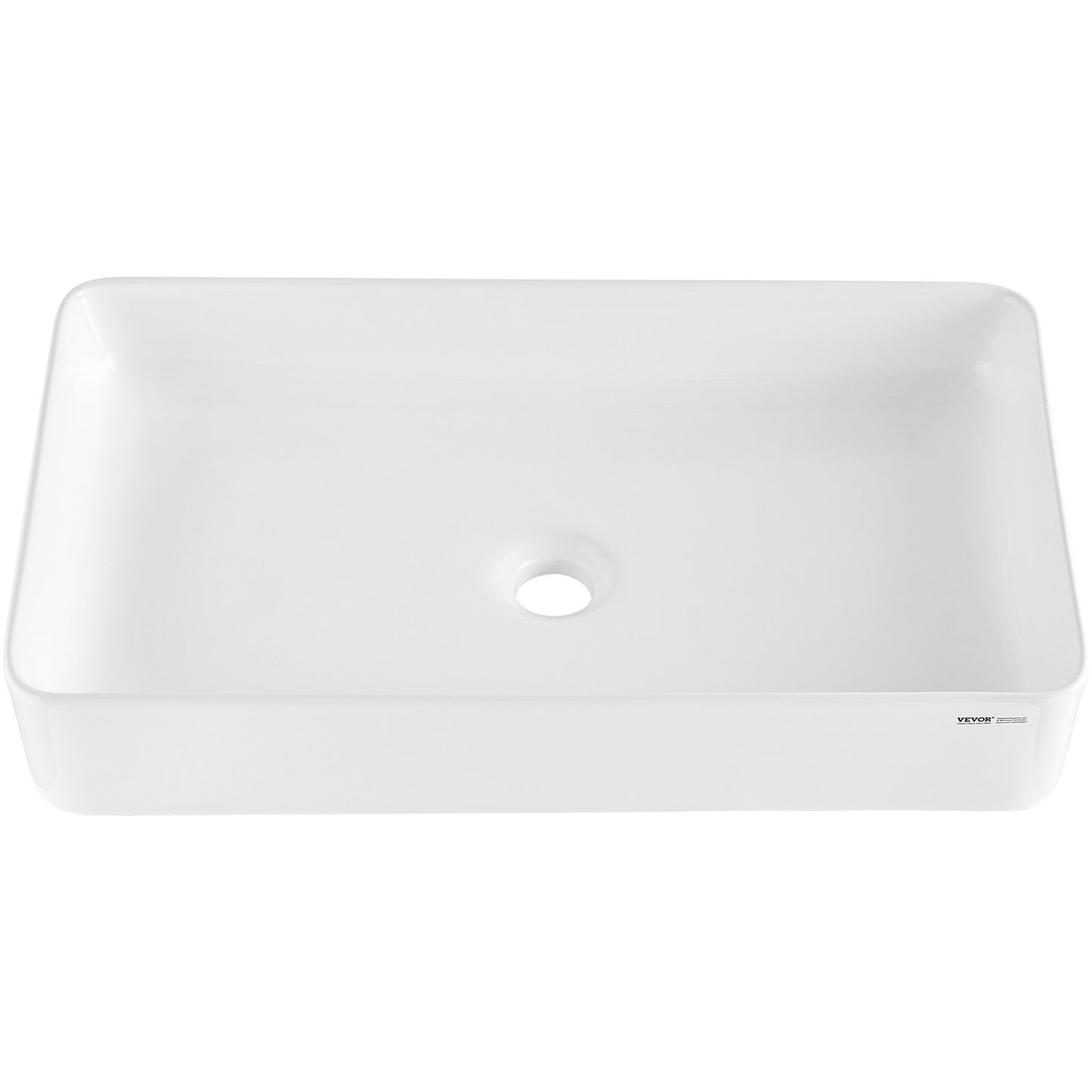 Modern Ceramic Sink 24"x13.8" Bathroom Bowl Countertop White