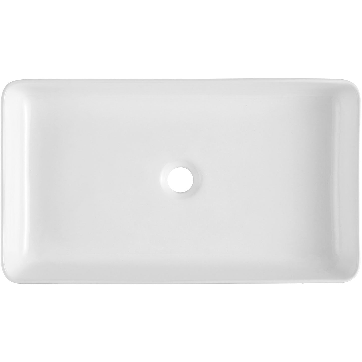 Modern Ceramic Sink 24"x13.8" Bathroom Bowl Countertop White