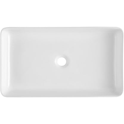 Modern Ceramic Sink 24"x13.8" Bathroom Bowl Countertop White