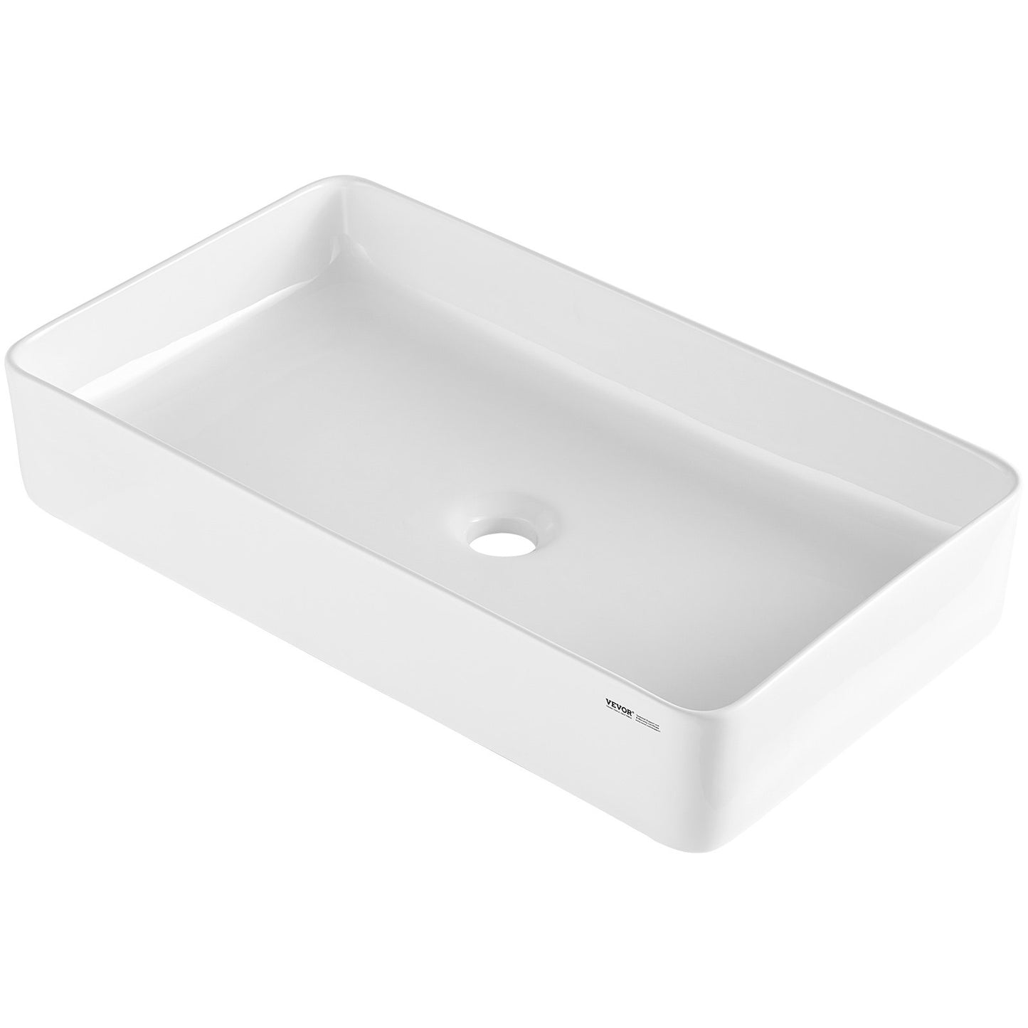 Modern Ceramic Sink 24"x13.8" Bathroom Bowl Countertop White