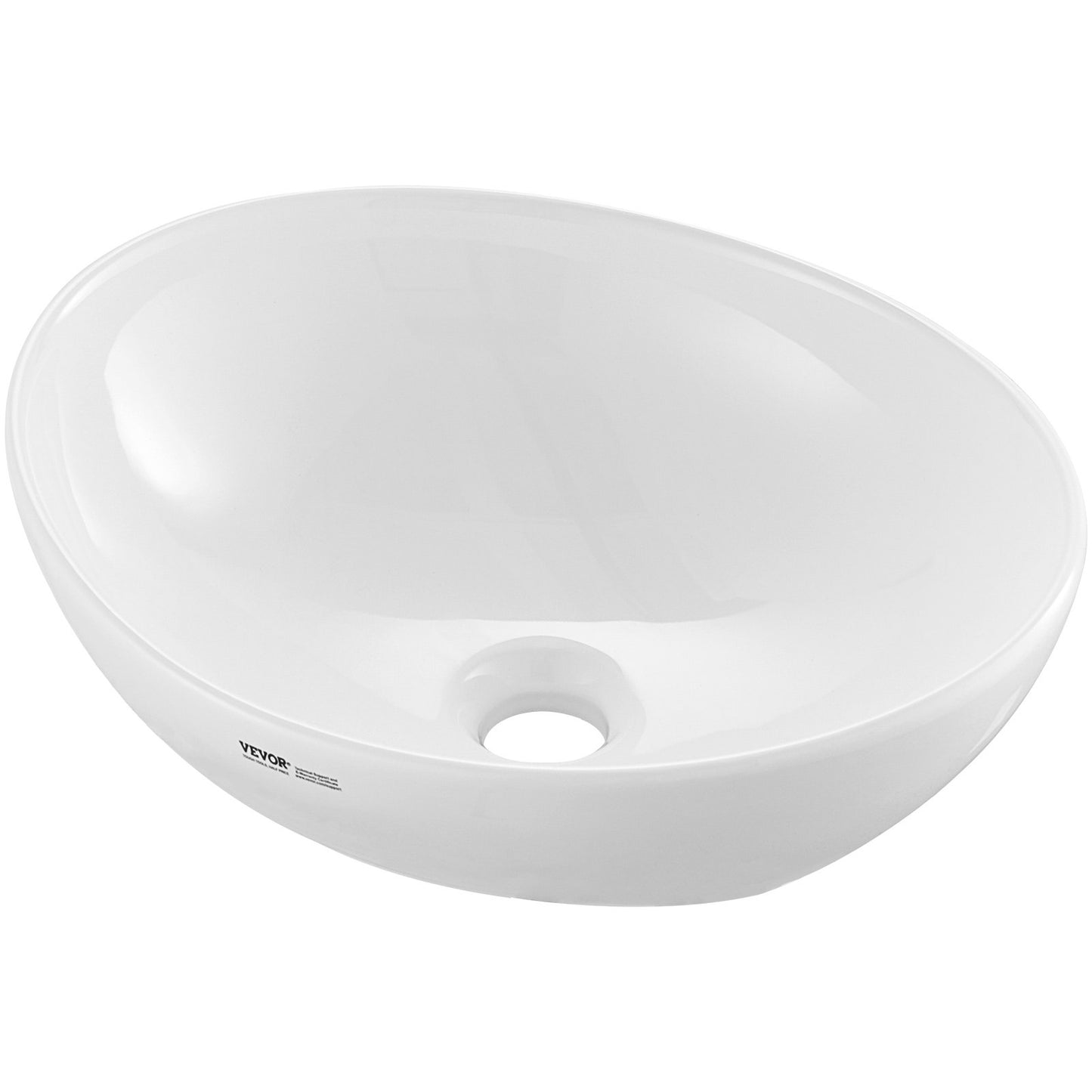 Modern Ceramic Sink 16"x13.4" Bathroom Bowl Countertop White