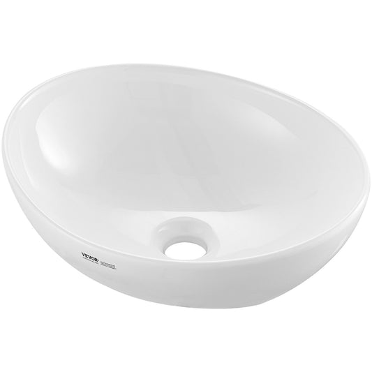 Modern Keramisk Vask 16"x13,4" Badrumsskål Bänkskiva Vit