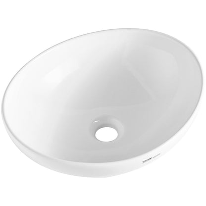 Modern Ceramic Sink 16"x13.4" Bathroom Bowl Countertop White