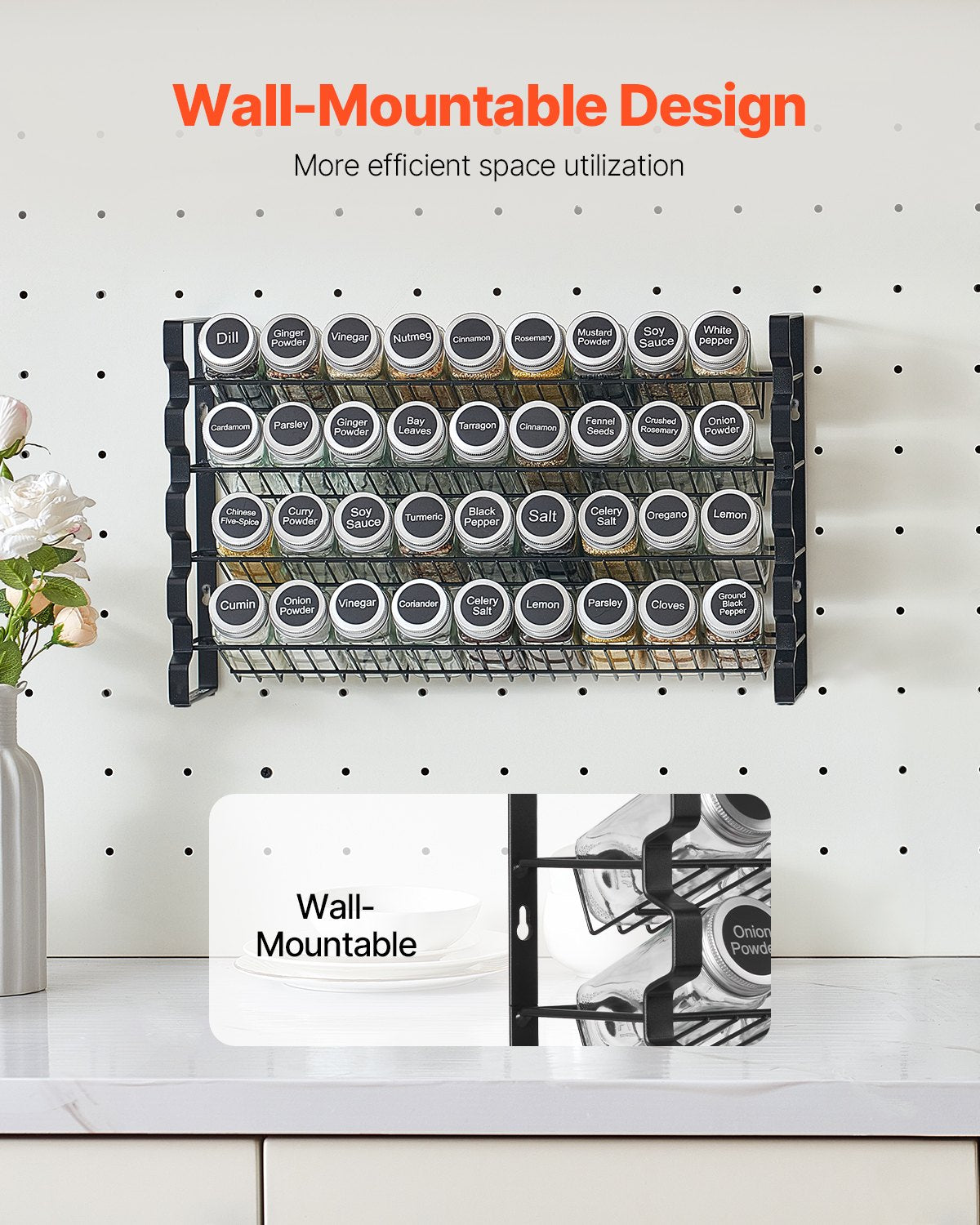 Spice Rack Organizer for Cabinets Kitchen Spice Organizer 18x11 inch