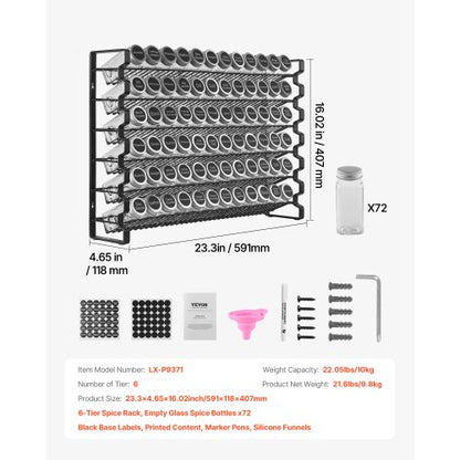 Gewürzregal-Organizer für Schränke, Küchengewürz-Organizer, 58,4 x 40,6 cm | EU