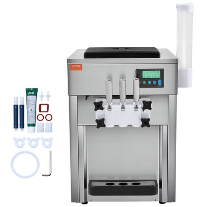 Kommersiell mjukglassmaskin 20L/H Utbyte 3 Smak Bänkskiva