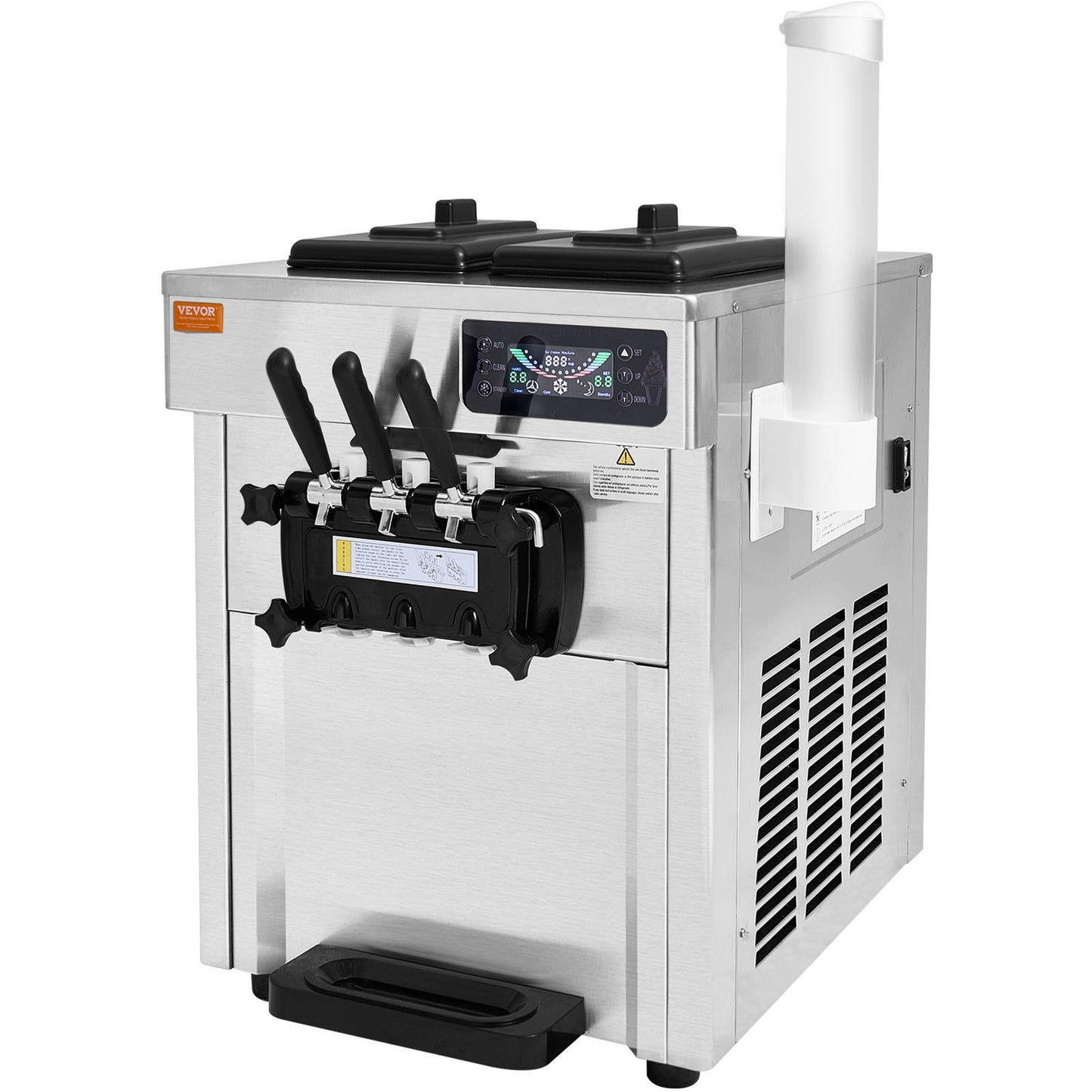Kommersiell mjukglassmaskin 18-28 L/H Utbyte 3-smak