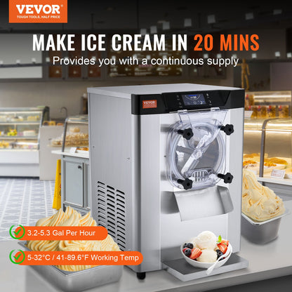Kommerzielle Eismaschine für harte Portionen, 12 l/h, für einfachen Geschmack.